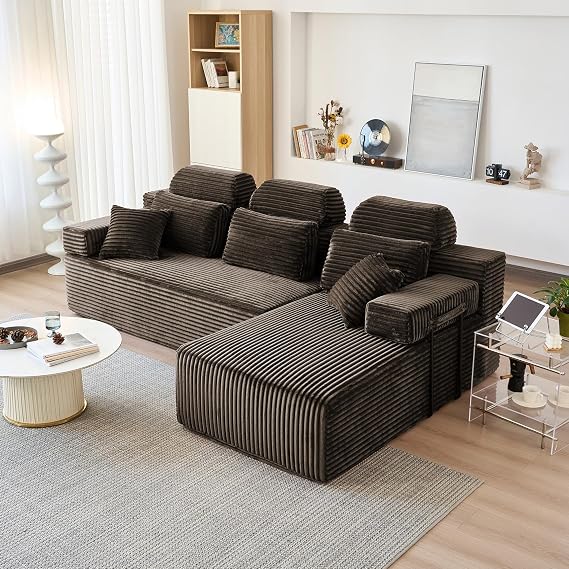 104" L Shaped Couches for Living Room, Modular Sectional Sofa Bed