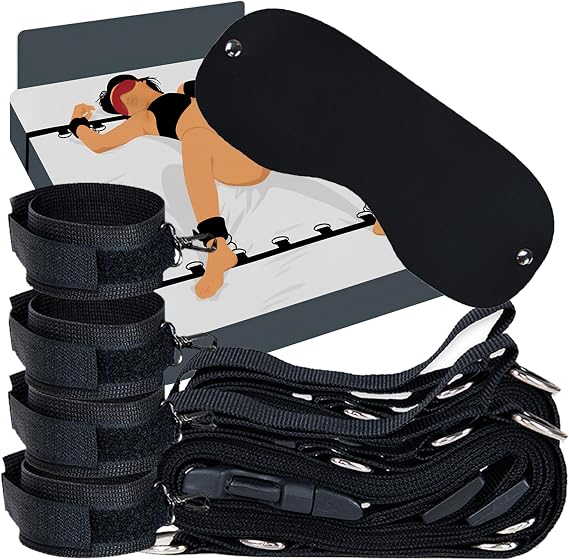 Fancy Gift Set Instead of Beautiful Words for Lover | Creative Special Couple Games | For Women and Men | Adjustable for All Beds | Activities That Will Add Color to the Relationship (Standard, Black)