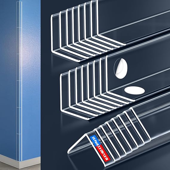 Clear Self-Adhesive Wall Corner Protectors,Corner Guards & Edge Protector for Wall Door Frame Cabinet Baseboard & Door, Table, Stair (3x60cm/1.18x23.62in)