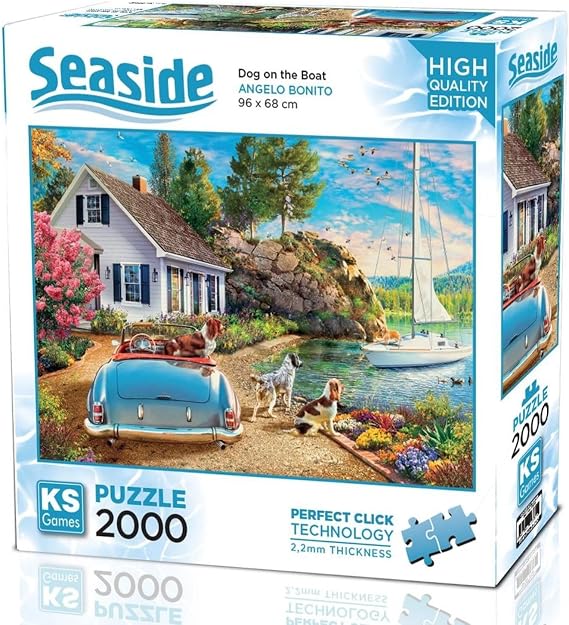 Ks Games 2000 Parça Tekne ve Sevimli Köpekler Puzzle - Angelo Bonito