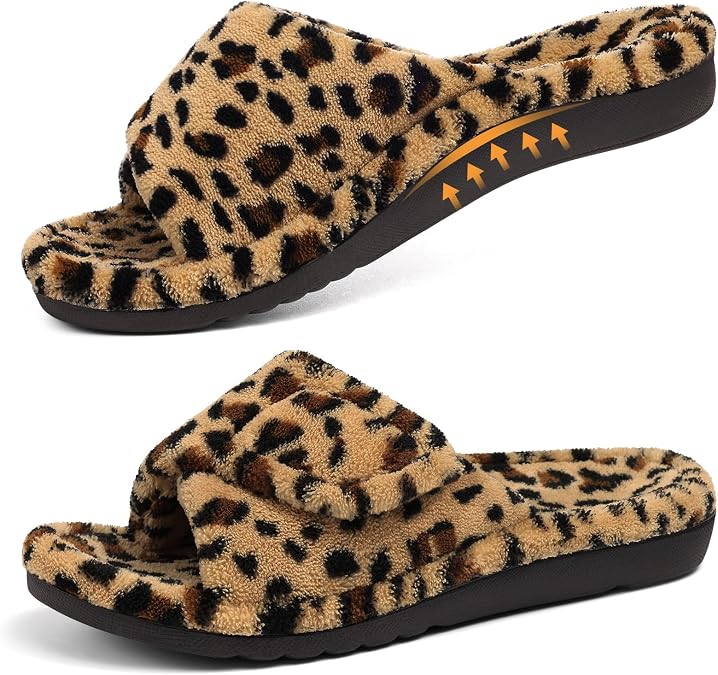 shevalues Orthopedic Slippers for Women with Arch Support Adjustable Open Toe House Shoes for Plantar Fasciitis