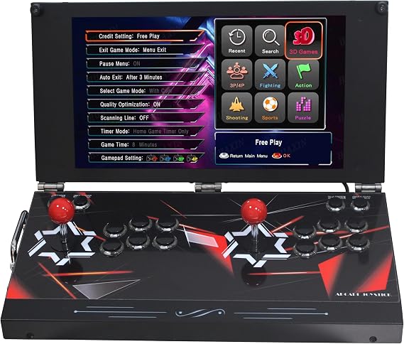 Handheld Portable Console 26800 in 1 17.5" HD Display Dual Player Retro Video Game Machine with Search/Hide/Save/Charge/Pause Games