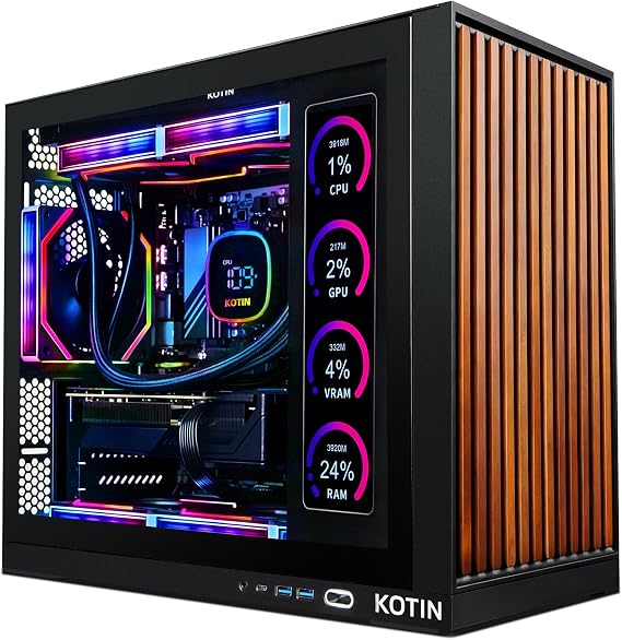 KOTIN Prebuilt Gaming PC, Ryzen 7 9700X, 32GB DDR5, RTX 5060 8GB, 1TB SSD