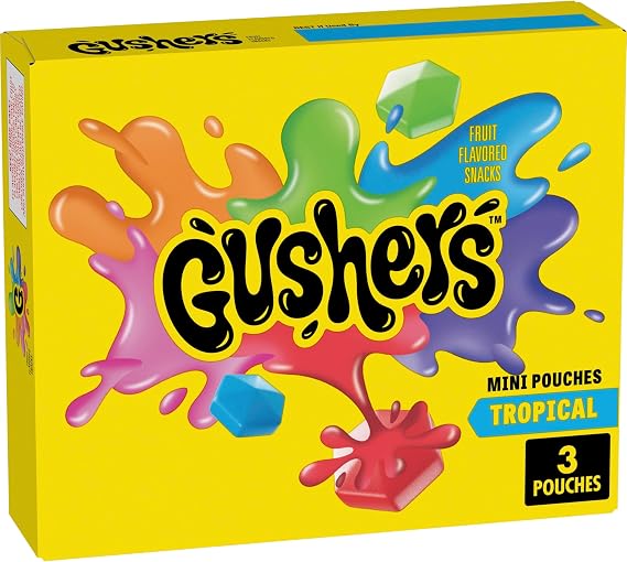 Gushers Tropical Fruit Snacks, Mini Pouches, 3 ct, 1.32 oz