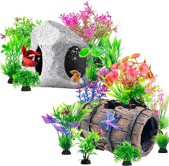 CousDUoBe 10Pcs Aquarium Hideaway Rock Cave Fish Tank Decorations quarium,Fish Broken Barrel Decor Fish Tank
