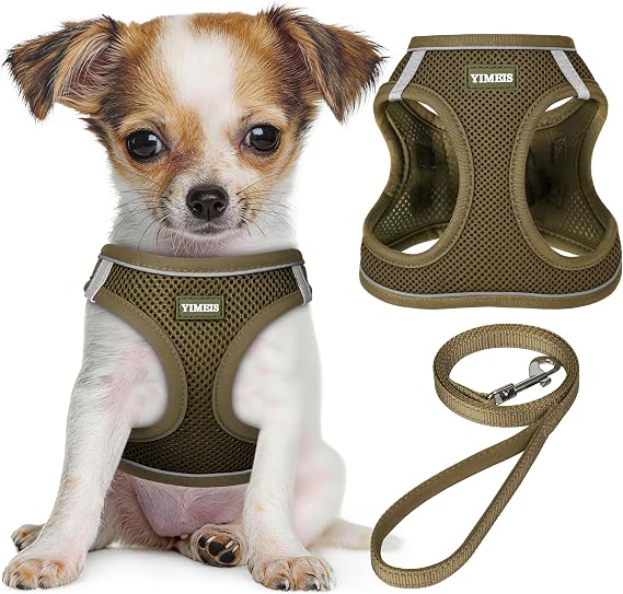 YIMEIS Dog Harness and Leash Set, No Pull Soft Mesh Pet Harness, Reflective Adjustable Puppy Vest for Small Medium Large Dogs, Cats