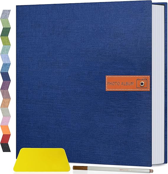 Popotop Large Photo Album Self Adhesive 4x6 5x7 8x10 Scrapbook Album DIY Picture Book,Gifts for Mom,Family Baby and Wedding,with Metal Pen and Plastic Board