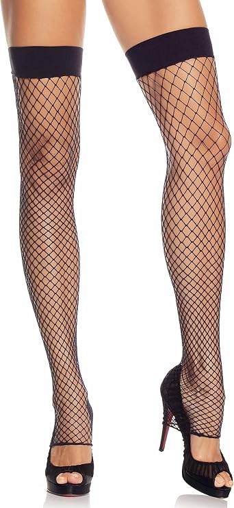 Leg Avenue Women's Industrial Fishnet Footless Thigh Highs Black One Size