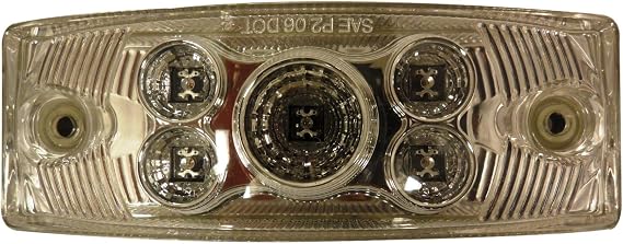 AutoSmart KL-15113C-R Red Rectangular LED Clearance/Side Marker Light with Clear Lens