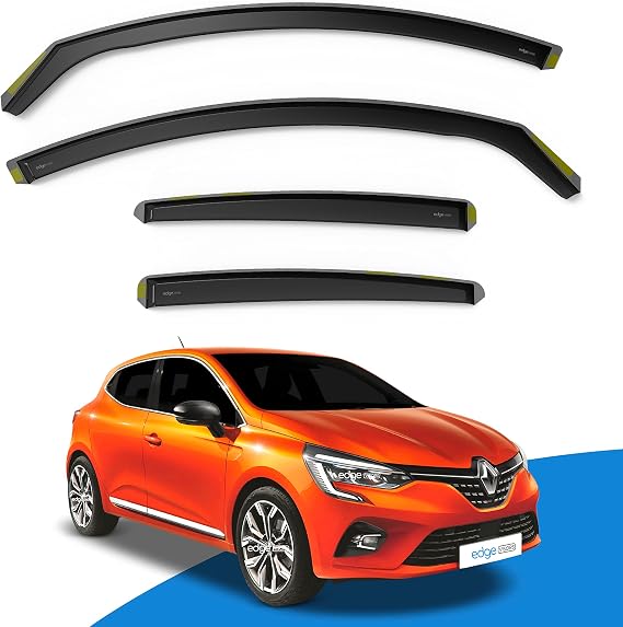 EdgeVisors Wind Deflectors for Renault Clio MK5 Door 5 Door Hatchback 4pc | 4pc Set, In-Channel Rain Guards & Accessories