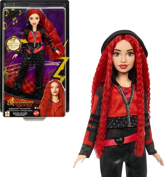 Mattel Disney Descendants: The Rise of Red Doll Singing Doll with Movie-Inspired Clothes & Accessories, Sings Red