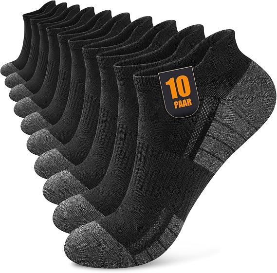 Sneaker Socks Men Women 10/20 Pairs - Breathable Sports Socks 80% cotton breathable sweat-wicking durable foot support Oeko-Tex 100 ideal for everyday use fitness