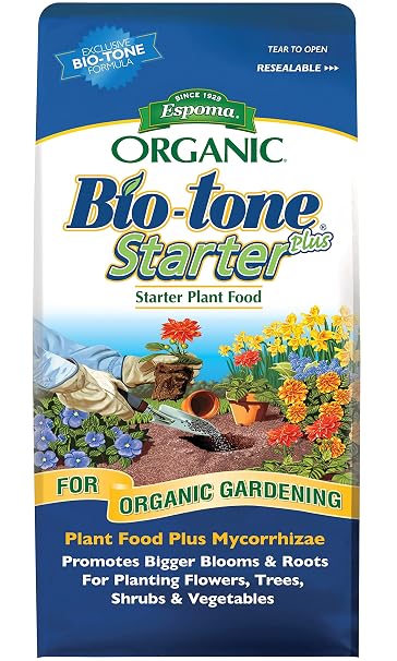 Espoma Organic Bio-Tone Starter Plus 4-3-3 Natural & Organic Starter Plant Food with Both Endo & Ecto Mycorrhizae; 4 lb. Bag; The Ultimate Starter Plant Food