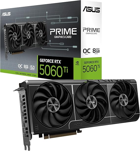 ASUS Prime RTX5060TI O8G Nvidia Geforce RTX 5060 TI-8G-8GB GDDR7 128bit OC HDMI 3xDP-DLSS4 Graphics Card