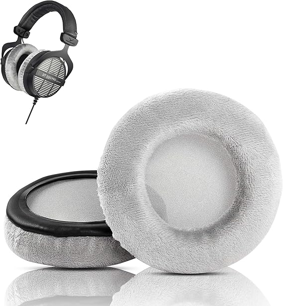 DT770 PRO Earpads,DT990 Ear Pads Replacement Compatible with Beyerdynamic DT 990 PRO DT 770 DT990 DT770 PRO Headphones(Velvet Fabric and Memory Foam Ear Cushions)