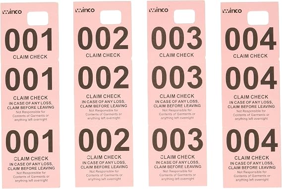 Winco Coat Checks, Pink, 500 Per Box, Medium | Restaurants, Great for Appetizers, Desserts, Buffet Displays and Catering