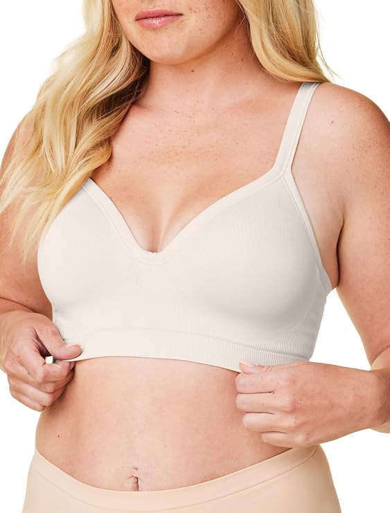 Bravado Designs Sustainable Muse Seamless Wireless V-Neck Everyday Bra Adjustable A to G Cups