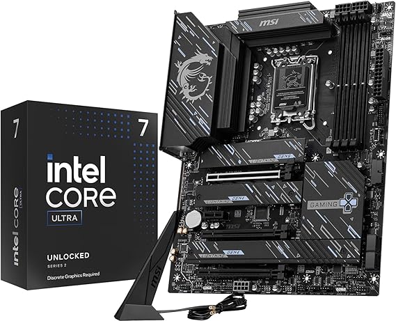 MICRO CENTER CPU Motherbard Combo - Intel core Ultra 7 265KF Gaming Desktop Processor with msi Z890 Gaming Plus WiFi Motherboard