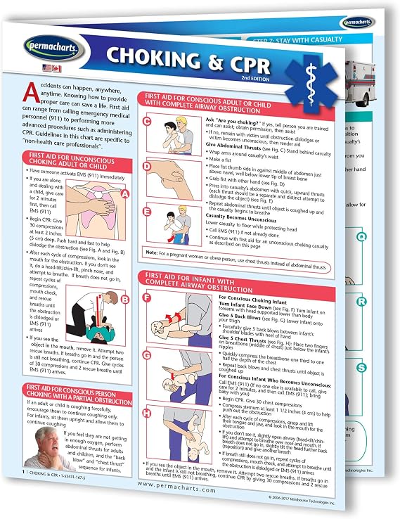 Permacharts - Choking and CPR Chart -