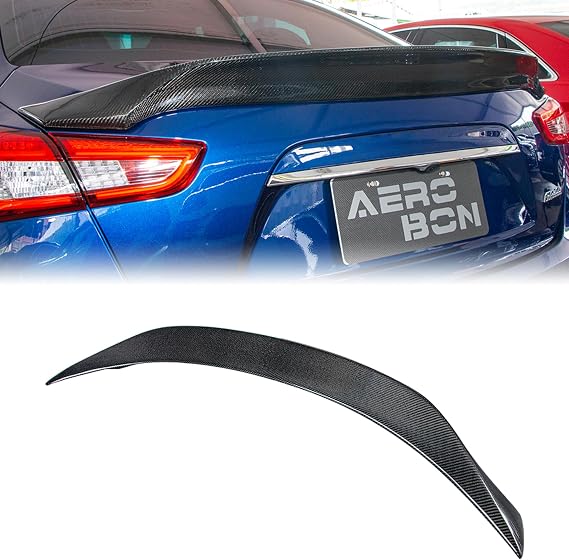 Real Carbon Fiber Trunk Spoiler for 2014-2024 Maserati Ghibli Sedan | AS style (Aero Sharp), Fits Maserati Ghibli Sedan all trims