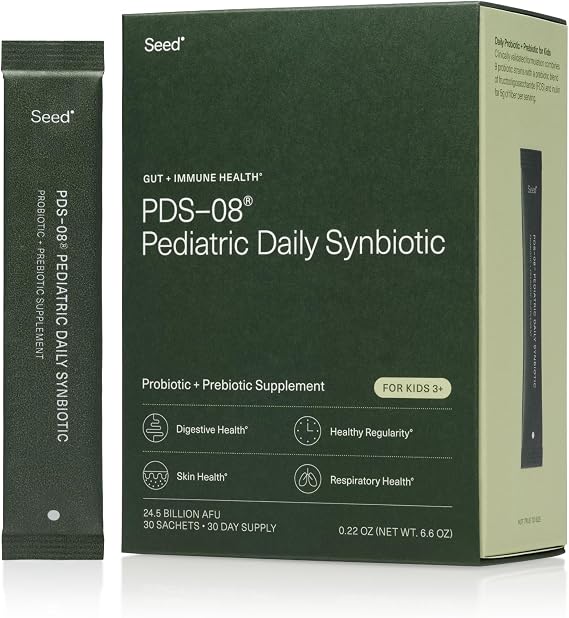 Seed PDS-08 Pediatric Daily Synbiotic - Probiotic + Prebiotic - 30 Days