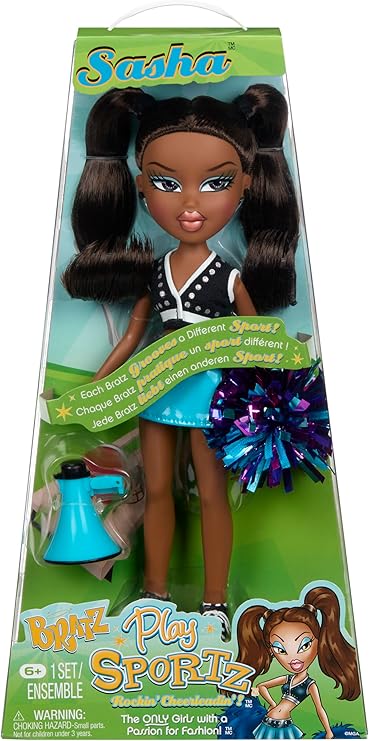 Bratz Play Sportz Sasha Fashion Doll with Accessories, Cheerleading
