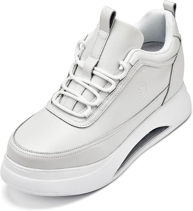 CALTO Men's Invisible Height Increasing Elevator Shoes - Chunky Elevated Platform Sneakers - 3.2 Inches Taller
