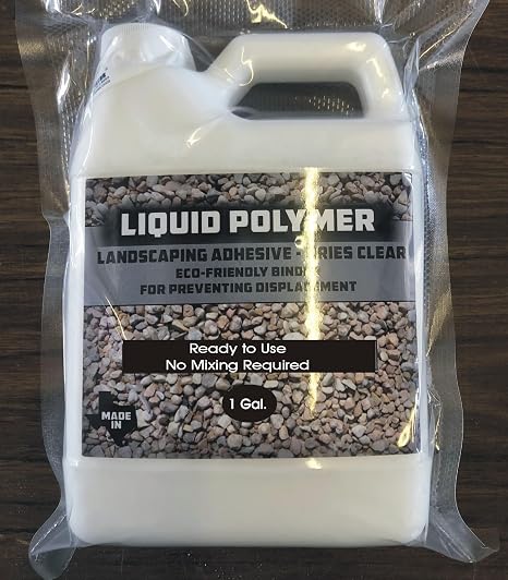 Liquid Polymer- for Outdoor use to Bond Sand, Gravel, Stones, Mulch and More. Ready to use. No Mixing Required. (1 Gallon)