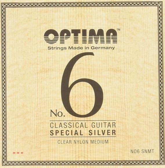 Optima NO6.SNMT Konzertgitarren-Saiten Satz - Special Silver - Silber Bass-Saiten mit Nylon Diskant - Medium Spannung - schnelle Ansprache - für klassische Gitarre - Made in Germany