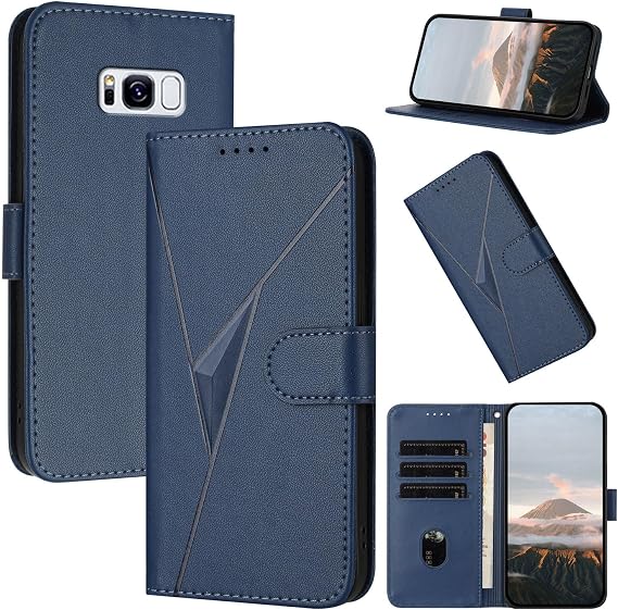 Compatible Galaxy S8 Plus Case Notebook Type Galaxy S8 Plus Case Notebook Type Three-dimensional Triangle Pattern Galaxy S8 Plus Cover SC-03J Mobile Case SCV35 Mobile Cover Comfortable Feel