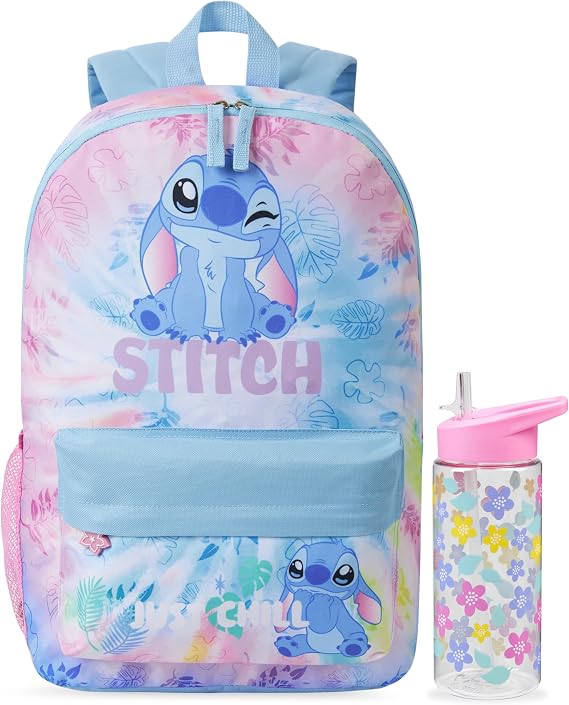 Get Trend Disney Stitch Girls Backpack & Water Bottle, 2 Piece Set