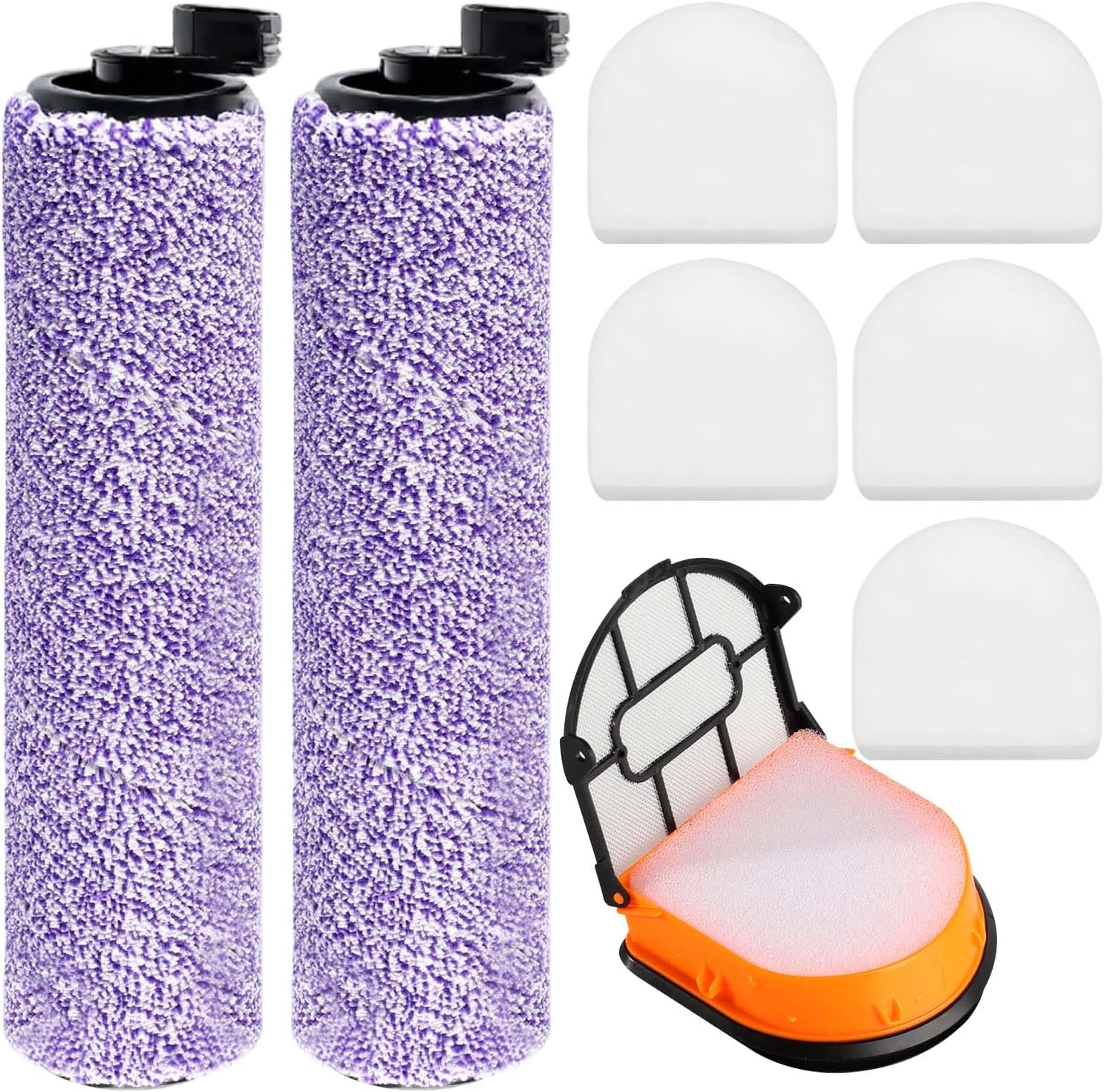 8-Pack Replacement Brushroll and Filter Kit for Shark HydroVac WD101 WD201WD100 wD200,AW201,WD200CWD201C, HydroVac XL 3-in-1 Vacuum