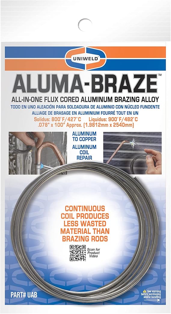 Uniweld UAB Aluma-BrazeTM, All In-One Flux Cored Aluminum Brazing Alloy