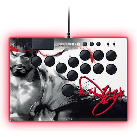 Razer Kitsune All-Button Optical Arcade Controller, PS5 & PC, Ryu Edition