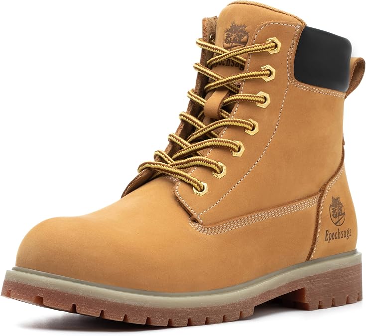 Soft Toe Classic Upgraded Work Boots for Men and Women,Waterproof Full Grain Leather Comfort Shoes