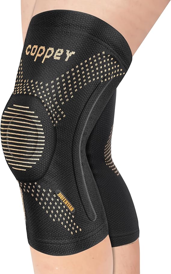Professional Copper Knee Brace with Side Stabilizers for Women-Single | Maximum Knee Support & Enhanced Flexibility - Compression Sleeve for Arthritis Pain, Meniscus Tear, Acl & Running