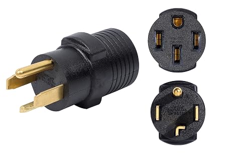 ONETAK NEMA 14-30P to 14-50R Power Cord Adapter, 30 Amp 4 Prong Plug to 50 Amp 4 Prong Female Receptacle, 120V/240V, Compatible with Tesla, Generator, Welder, Dryer, RV (Compact)