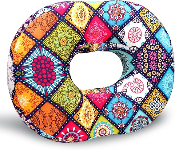 Donut Pillow for Hemorrhoids Seat Cushion for Tailbone Pain Relief - Boho Home Office Chair Cushion for Long Sitting Work - Memory Foam Car Seat Cushions for Driving Butt Pain Pressure Relief