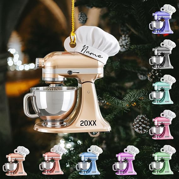 Personalized Stand Mixer Christmas Ornament 2025 Custom Name Kitchen Appliance Holiday Decoration, Xmas Decor Unique Baking Gift for Bakers & Cooking Lovers (Baking Mixer15)