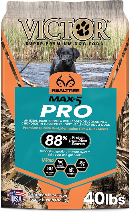 VICTOR Realtree MAX-5 PRO High Protein Dry Dog Food - Gluten Free, 40 lb