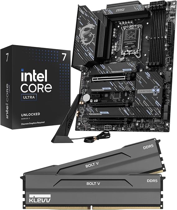 Micro Center 3 in 1 Bundle: Intel Core Ultra7 265KF Processor w/msi Z890 Gaming Plus WiFi Motherboard and Klevv 32GB DDR5