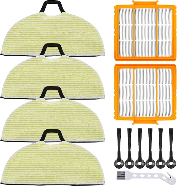 RV2400WD Replacement Parts for Shark RV2402WD RV2400WS RV2400WBUS UR2450WD | AV2610WA AV2630WA Mop Brush Filter Kit for Shark AI Ultra 2-in-1 Robot Vacuum, 4 Mop Pads, 2 HEPA Filters, 6 Side Brushes