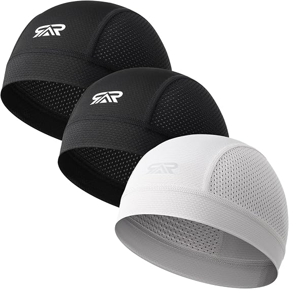3-Pack Breathable Mesh Skull Cap Sweat Control Helmet Liner