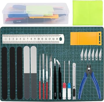 Professional 24PCS Gundam Model Tools Kit Hobby Building Tools Craft Set Gundam Modeler Basic Tools for Basic Model Building, Repairing and Fixing