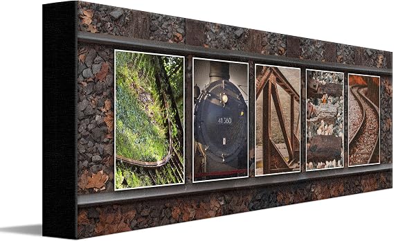 Personal-Prints TRAIN Personalized Railroad Name Art Decor or Gift for the Engineer or Train Enthusiast | Customized Railroad or Train Gift (6"x18" Stretched Canvas)