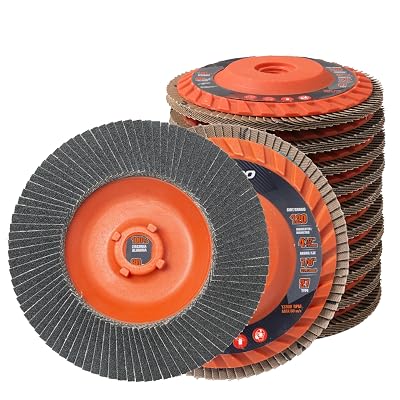 Jumbo Zirconia Flap Discs 4 12 for Angle Grinder, 120 Grit Type 27 High Density Trimmable 58-11 inch Grinding Wheels for Grinding, Rust Removal, Sanding and Finishing - 10 Pack