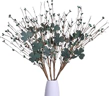 6 PCs St Patrick Decorations 17 Inches St Patricks Day Flowers Green Shamrock Picks with Irish Clover for Vase Table Centerpieces Indoors Home Party St Patrick's Day