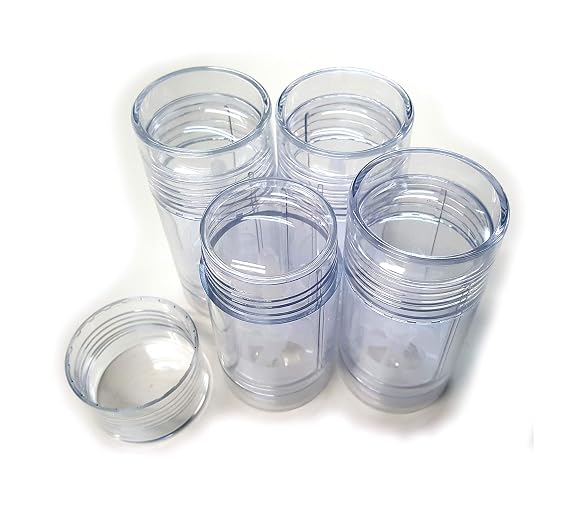 Empty Deodorant Containers - Twist-up, Reusable, Recyclable, DIY Empty Deodorant Tubes, Bottom-fill 2.0 Oz (4-Pack, Clear)