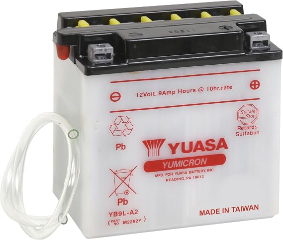 Yuasa YUAM2292Y YB9L-A2 Battery, Multi-Colored