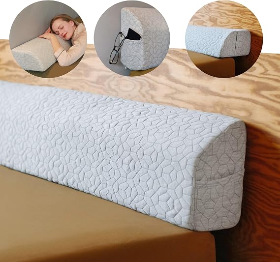 FeelAtHome Twin Bed Gap Filler, 0-8" Adjustable Headboard Wedge Pillow